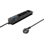 Qoltec surge protector 4 AC outlet(s) 230 V 1.5 m Black - (50104)