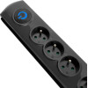 Qoltec surge protector 4 AC outlet(s) 230 V 1.5 m Black - (50104)