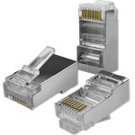 Qoltec RJ45 modular connector | CAT6 | FTP |Gold-plated contacts | 100 pieces - (54556)