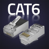 Qoltec RJ45 modular connector | CAT6 | FTP |Gold-plated contacts | 100 pieces - (54556)