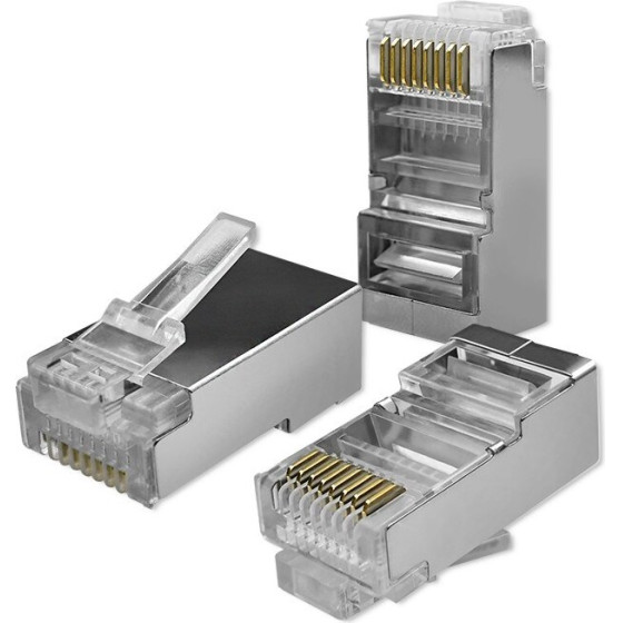 Qoltec RJ45 modular connector | CAT6 | FTP |Gold-plated contacts | 100 pieces - (54556)