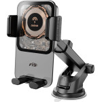 Dudao F19 Clamp Car Holder With 15W Inductive Charger - Black 6977196680986