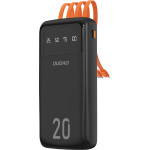 Dudao Capacious Powerbank With 3 built-In Cables 20000mAh Usb Type C + Micro Usb + Lightning Black ( K6PRo +) 6977196682393