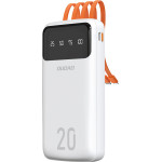 Dudao Capacious Powerbank With 3 built-In Cables 20000mAh Usb Type C + Micro Usb + Lightning White ( K6PRo +) 6977196682409