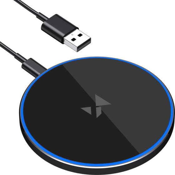 Wozinsky 15W Qi Inductive Charger With USB-C Cable - Black - (WLI-01Y)