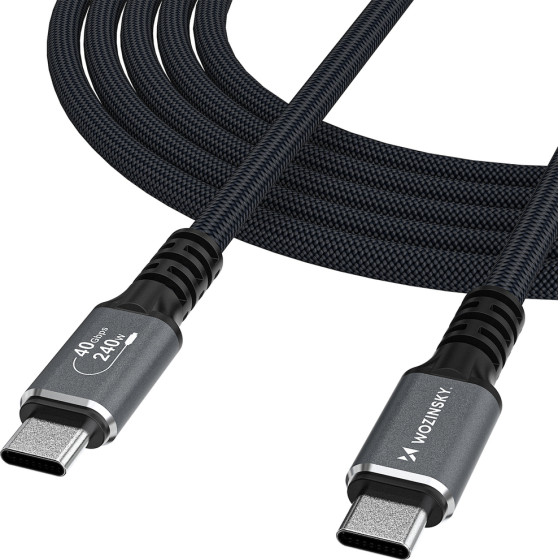 Wozinsky USB-C Thunderbolt 4 Cable 240W 2m 4K - Black - (WPS-UY42S)