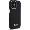 Guess Iphone 16 6.1 Black Hardcase Silicone Script Metal Logo & Frame - (GUHCP16SSMBSLK)