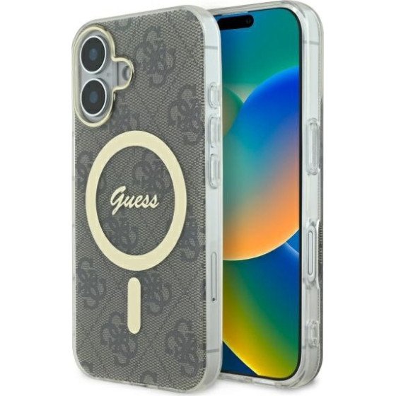 Guess Iphone 16 6.1 Brown Hardcase Iml 4G Magsafe - (GUHMP16SH4STW)