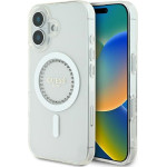 Guess Iphone 16 Plus 6.7 White Hardcase Iml Rhinestones Magsafe - (GUHMP16MPFTDTEH)