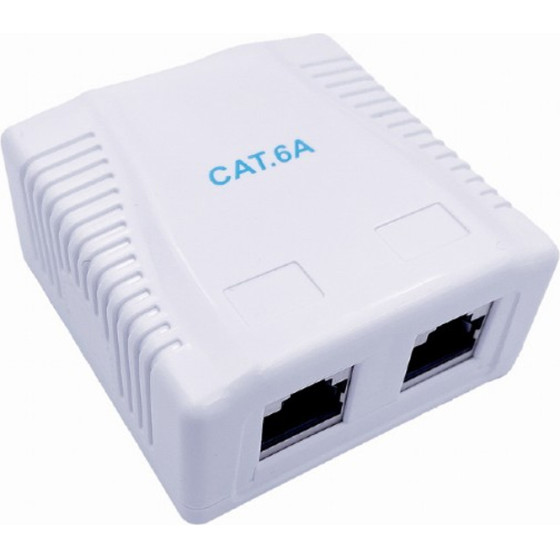 Cablexpert CAT6A Ftp Double Port Surface Mount Box White - (NCAC-2F6A-01)