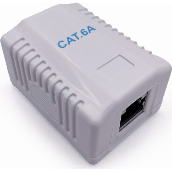 Cablexpert CAT6A Ftp Single Port Surface Mount Box White - (NCAC-1F6A-01)
