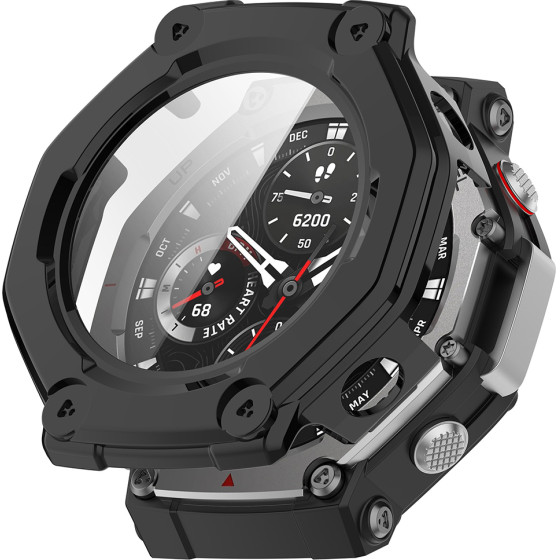 Techsuit - Defense360 Pro + Screen Protector - Amazfit T-Rex 3 - Matte Black