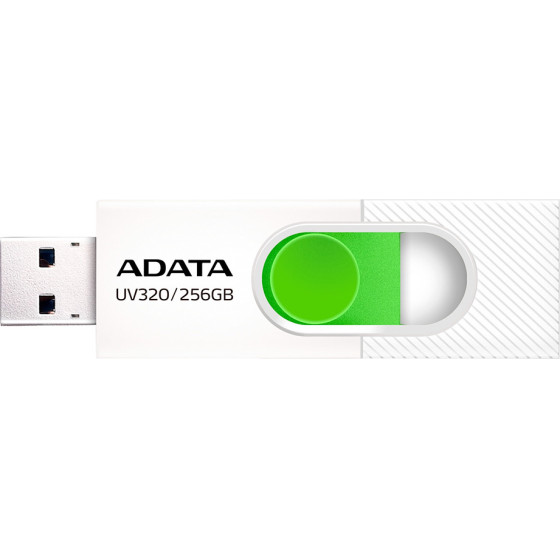 Adata - Memory Stick UV320 - Usb 3.2, 256GB, Up To 100MB/s Read, Windows, Mac OS, Linux - White - (AUV320-256G-RWHGN)
