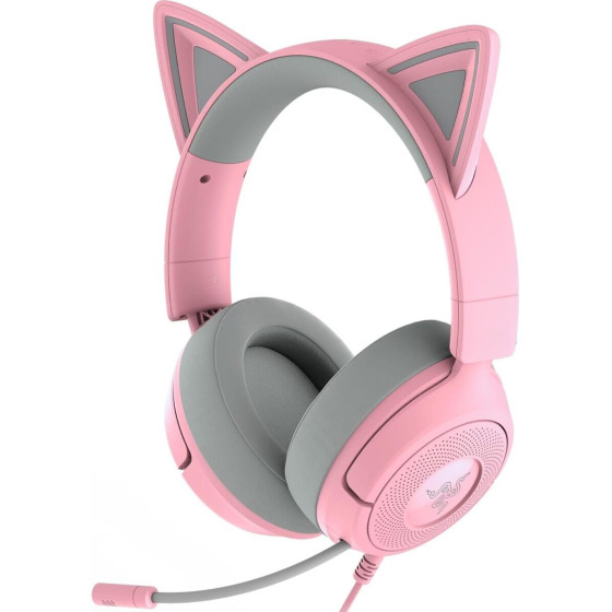 Kraken Kitty V3 X Quartz - Gaming Headset - Kitty Ears - 7.1 Surround - PC/PS5/Xbox/Switch 2 - 3.5mm - (RZ04-05350100-R3M1)