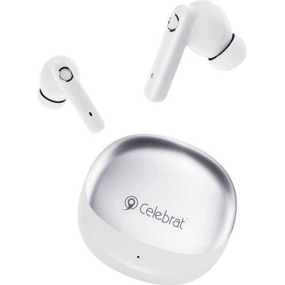 Celebrat Earphones �� ���� �������� W71, True Wireless, 10mm, 30/200mAh, ����� - (W71-WH)