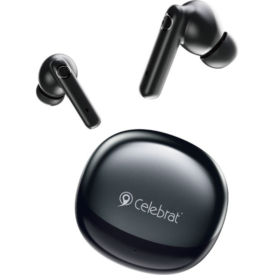 Celebrat Earphones �� ���� �������� W71, True Wireless, 10mm, 30/200mAh, ����� - (W71-BK)