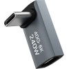 Wozinsky USB-C - USB-C 40Gb/s 240W 8K Otg Angled Adapter - Gray - (WPKF-01)