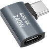 Wozinsky USB-C - USB-C 40Gb/s 240W 8K Otg Side Angled Adapter - Gray - (WPKB-01)
