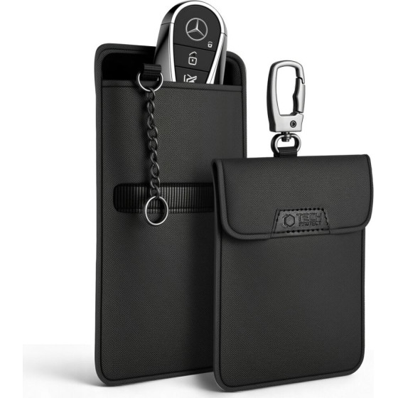 Tech-Protect Klatka Faradaya KLR400 Pouch Keyless Rfid Signal Blocker Case BLACK/BLACK