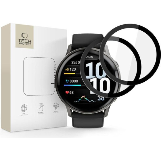 Tech-Protect Szklo Hybrydowe Glass FLEX+ 2-Pack Garmin Venu 4 (45 MM) BLACK