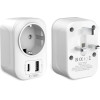 Tech-Protect TA100 Travel Adapter Uk To Eu WHITE