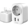 Tech-Protect TA100 Travel Adapter Uk To Eu WHITE