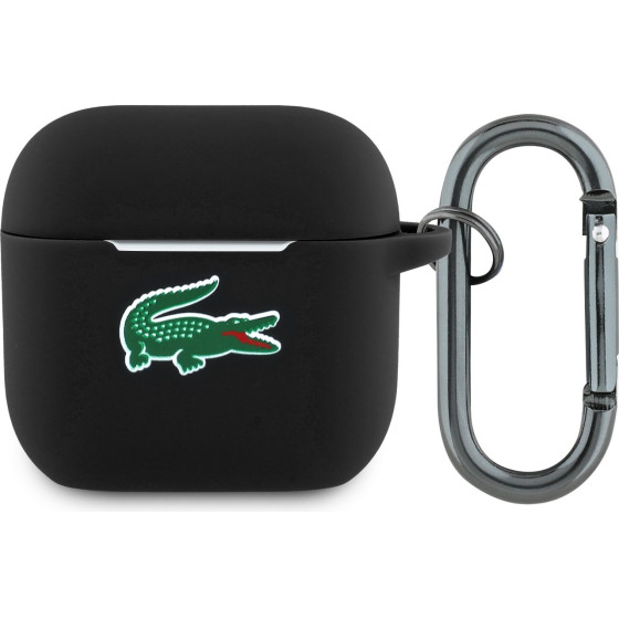 LACOSTE Liquid Silicone Croc Logo Case For Airpods 4 Black - (LCA4SLOK)