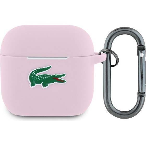 LACOSTE Liquid Silicone Croc Logo Case For Airpods 4 Pink - (LCA4SLOI)