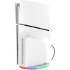 iPega P5S035SA Vertical Stand (2xUSB-A) With Rgb For PS5 Slim/PS5 Pro White - (PG-P5S035SA)
