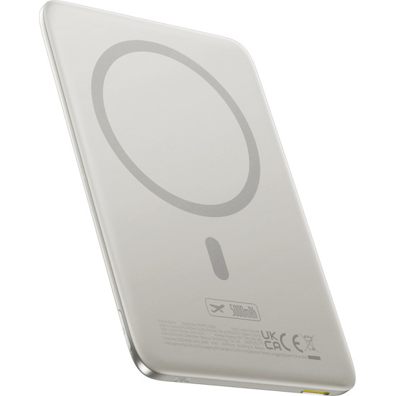 Baseus Picogo AM41 Ultra-Slim 5000mAh 20W Magsafe Compatible Power Bank With Bases Simple USB-C 60W 30cm Cable - Titanium - (P1007680C853-00)