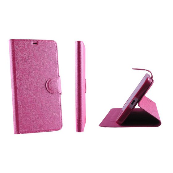 ���� ALCATEL 6039X IDOL 3 4.7 LINE LEATHER-TPU BOOK STAND PINK