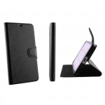 ���� LG LEON H340N/H320 LINE LEATHER-TPU BOOK STAND BLACK VL