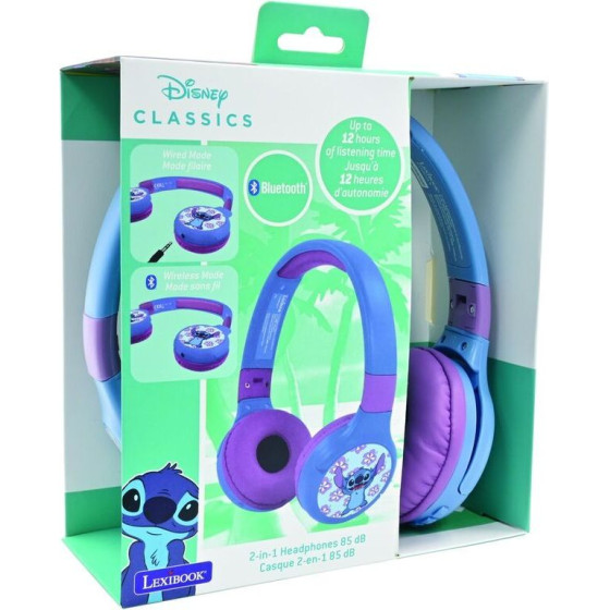 Lexibook Disney Stitch Bluetooth Wireless Headphones - (3380743099477)