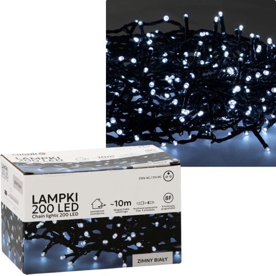EXTRALINK Led Lights, 200L Cool White, Length 3 + 10 m Indoor/Outdoor - (EX.73271)