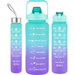 EXTRALINK | 3in1 Motivational Bottle | Blue-Purple Set 2000ml+900ml+300ml - (Bidon 3W1 BLEKIT-FIOLET)