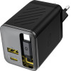 Dudao A67EU Gan 67W Wall Charger With Built-In Retractable USB-C Power Delivery Quick Charge Cable - Black - (A67EU-black)