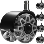 Ruhhy Gray Swivel Chair wheels, 5 pcs. 25280 - (18684-0)