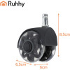 Ruhhy Black Swivel Chair Wheels 5 Pcs 26294 - (18687-0)