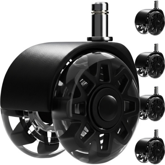 Ruhhy Black Swivel Chair Wheels 5 Pcs 26294 - (18687-0)