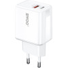 BWOO Wall Charger CDA182 Qc 38W 1x USB-A + 1x USB-C With USB-C Cable 1 m black