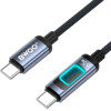 BWOO X324CC Braided Fast Charging Cable With Light Display Pd 60W USB-C - USB-C