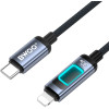 BWOO X324CL Braided Fast Charging Cable With Light Display Pd 27W USB-C - Lightning