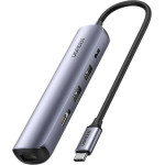 Ugreen Hub / Adapter CM418 USB-C To 2x Usb Hdmi 4K 30 Hz RJ45 1GBps Pd 100W Gray - (10919B)