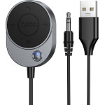 Hoco Wireless Car Receiver Aux Bluetooth With Cable Jack 3,5 Mm E150 Metal gray
