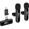 Hoco Wireless Double Microphone Lightning / Usb C L20A black