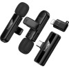 Hoco Wireless Double Microphone Lightning / Usb C L20A black