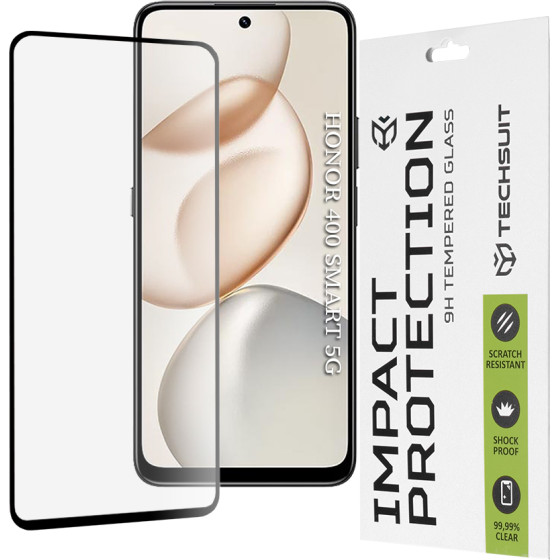 Techsuit - 111D Full Cover / Full Glue Glass - Honor 400 Smart / X7d 4G - Black