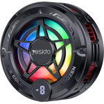 Techsuit - Phone Cooler - Semiconductor, Magnetic, Universal, Fast Cooling, With RGB, Digital Display - Grey - (C226)