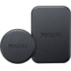 Yesido - (2 pack) Metal Plate - Round + Rectangle Shapes, Leather Pattern, Universal - Black - (C207)