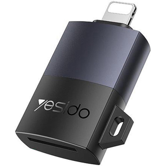 Yesido - Adapter - Lightning To Tf Card, For iPhone, iPad, 480Mbps, 4K, Led Indicator - Gray - (GS38)